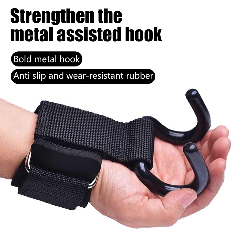 【F】2Pcs Weight Lifting Hooks H - Wrist Wraps Weightlifting Support recension och pris